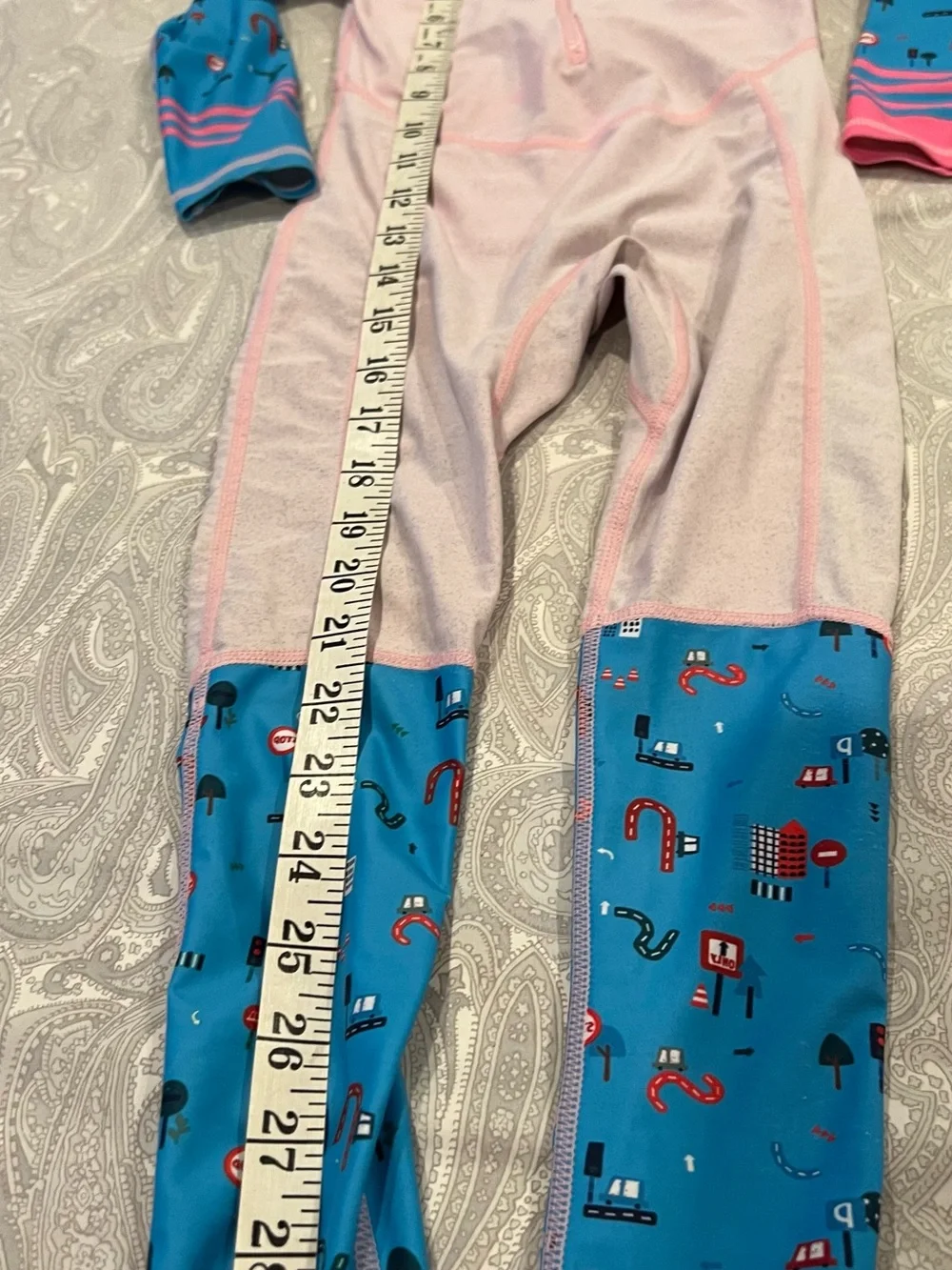 X-Manta Girl ‘s One-Piece Rashguard Swimsuit - Pink & Blue 10x30” fits 4T used